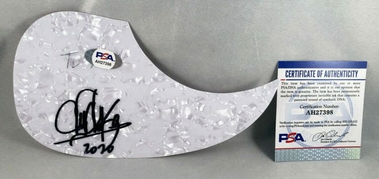 CHUBBY CHECKER SIGNED ACOUSTIC PICKGUARD PSA/DNA COA COLLECTIBLE MEMORABILIA