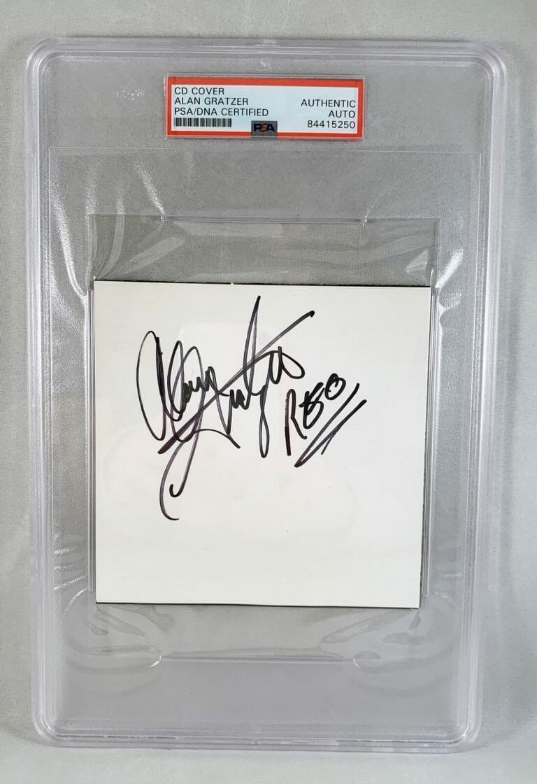 ALAN GRATZER SIGNED INDEX CARD CUT PSA/DNA REO SPEEDWAGON COA COLLECTIBLE MEMORABILIA