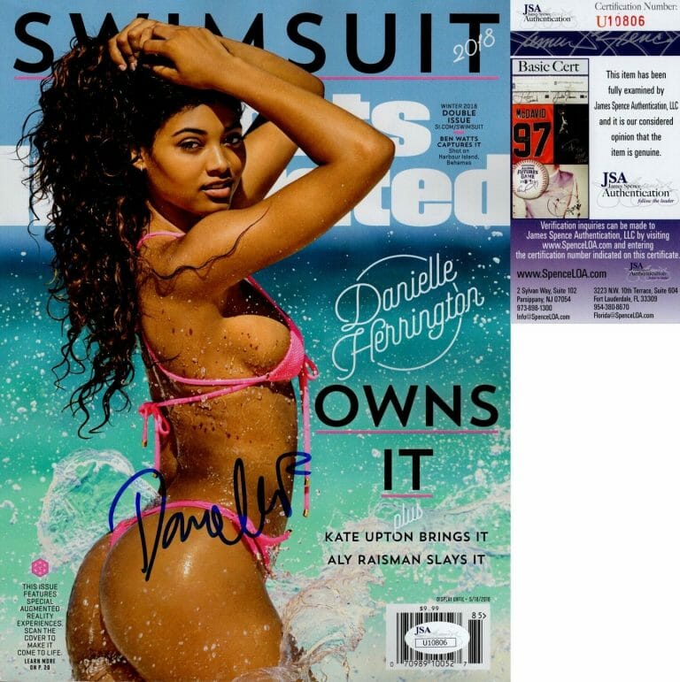 DANIELLE HERRINGTON SIGNED 2018 SPORTS ILLUSTRATED SWIMSUIT MAGAZINE SI JSA COA COLLECTIBLE MEMORABILIA