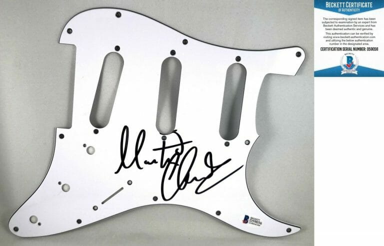 PRETENDERS MARTIN CHAMBERS SIGNED ELECTRIC PICKGUARD BECKETT BAS COA COLLECTIBLE MEMORABILIA