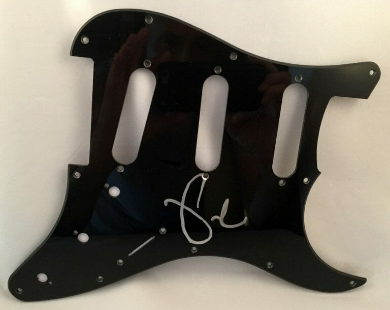 FALL OUT BOY LEAD SINGER PETE WENTZ SIGNED ELECTRIC PICKGUARD COA COLLECTIBLE MEMORABILIA