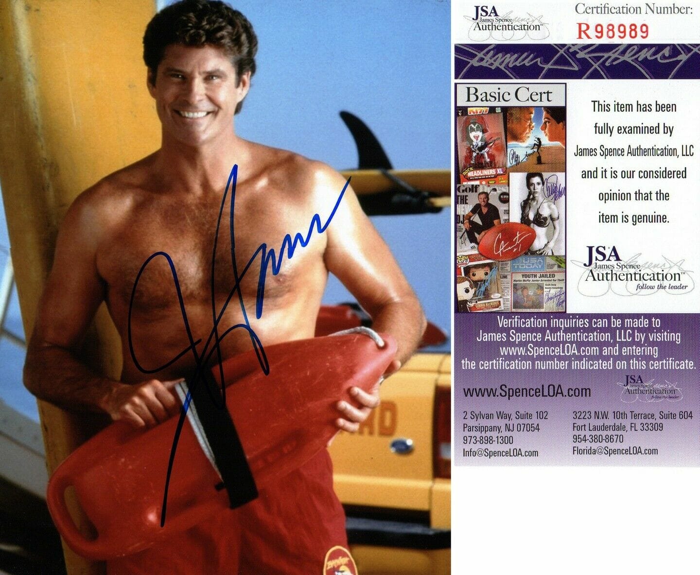 David Hasselhoff Signed X Photo Mitch Buchannon Baywatch JSA AUthenticated C Autographia