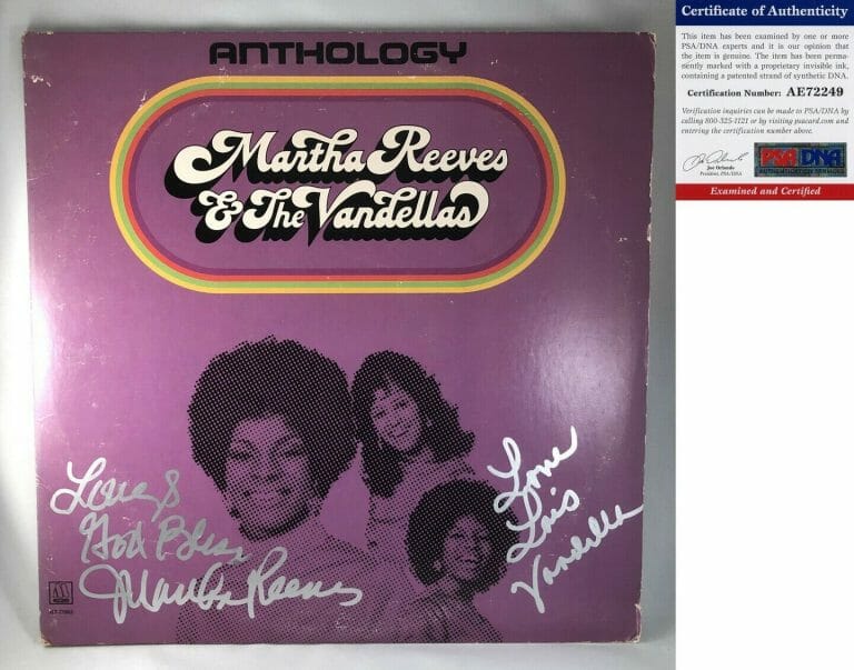 MARTHA REEVES AND THE VANDELLAS SIGNED VINYL LP ALBUM PSA/DNA COA COLLECTIBLE MEMORABILIA