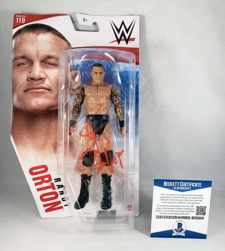 RANDY ORTON SIGNED FIGURINE WWE CHAMPION BECKETT BAS COA COLLECTIBLE MEMORABILIA