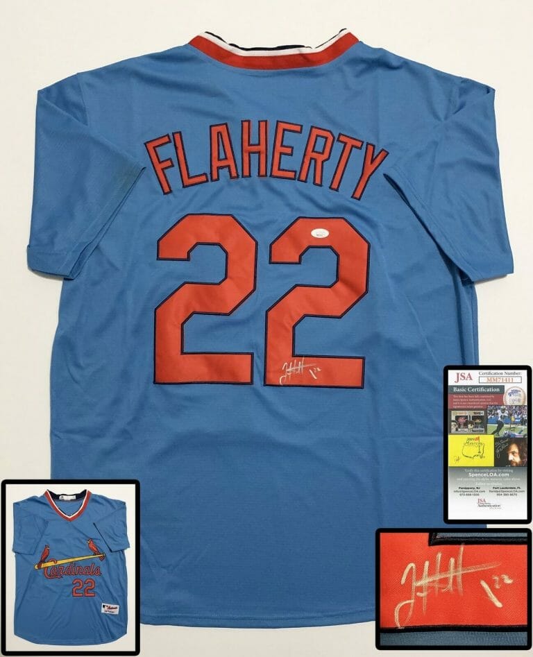 ST. LOUIS CARDINALS JACK FLAHERTY SIGNED JERSEY JSA COA COLLECTIBLE MEMORABILIA