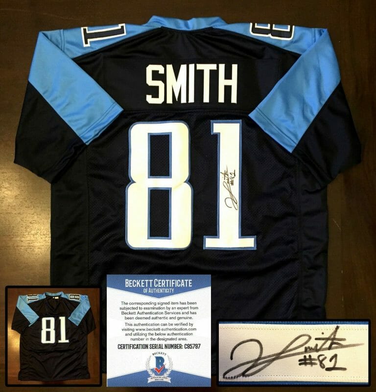 TENNESSEE TITANS JONNU SMITH SIGNED JERSEY BECKETT BAS COA COLLECTIBLE MEMORABILIA