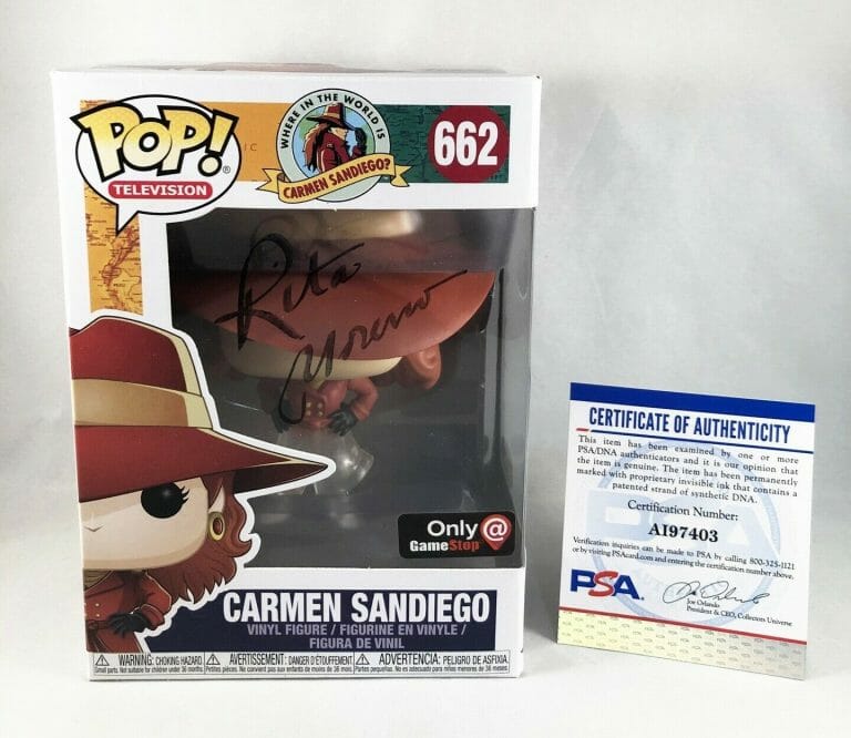 RITA MORENO SIGNED FUNKO POP CARMEN SANDIEGO PSA/DNA 1 COA COLLECTIBLE MEMORABILIA