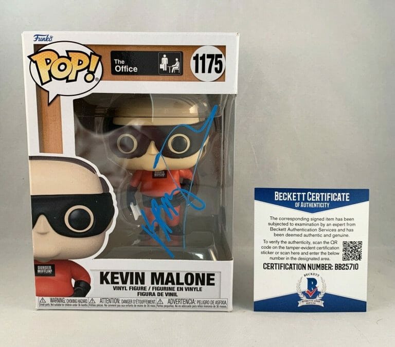 BRIAN BAUMGARTNER SIGNED FUNKO POP BECKETT BAS KEVIN MALONE THE OFFICE 3 COA COLLECTIBLE MEMORABILIA