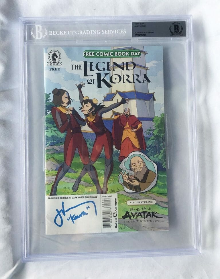 JANET VARNEY SIGNED COMIC BOOK BECKETT BAS AVATAR THE LEGEND OF KORRA 1 COA COLLECTIBLE MEMORABILIA