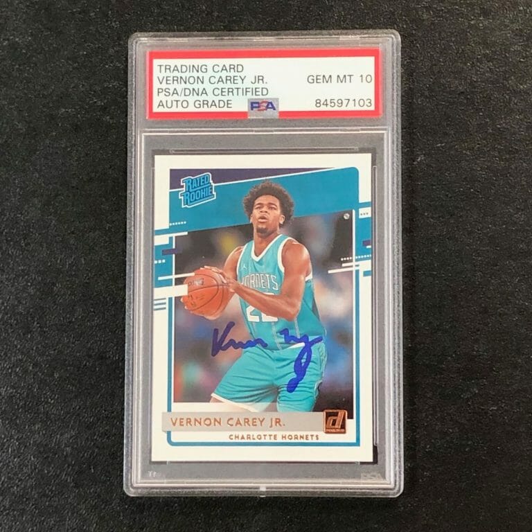 2020-21 DONRUSS RATED ROOKIE #241 VERNON CAREY JR. SIGNED CARD AUTO 10 PSA/DNA S COLLECTIBLE MEMORABILIA