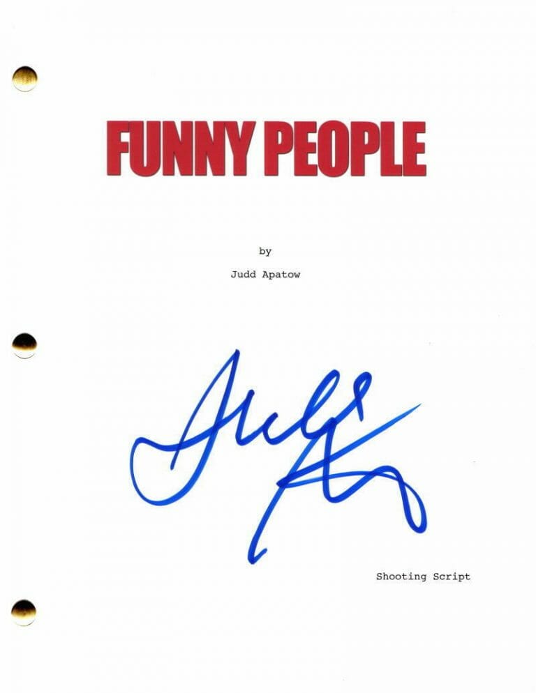 JUDD APATOW SIGNED AUTOGRAPH FUNNY PEOPLE FULL MOVIE SCRIPT STARRING SETH ROGEN COLLECTIBLE MEMORABILIA