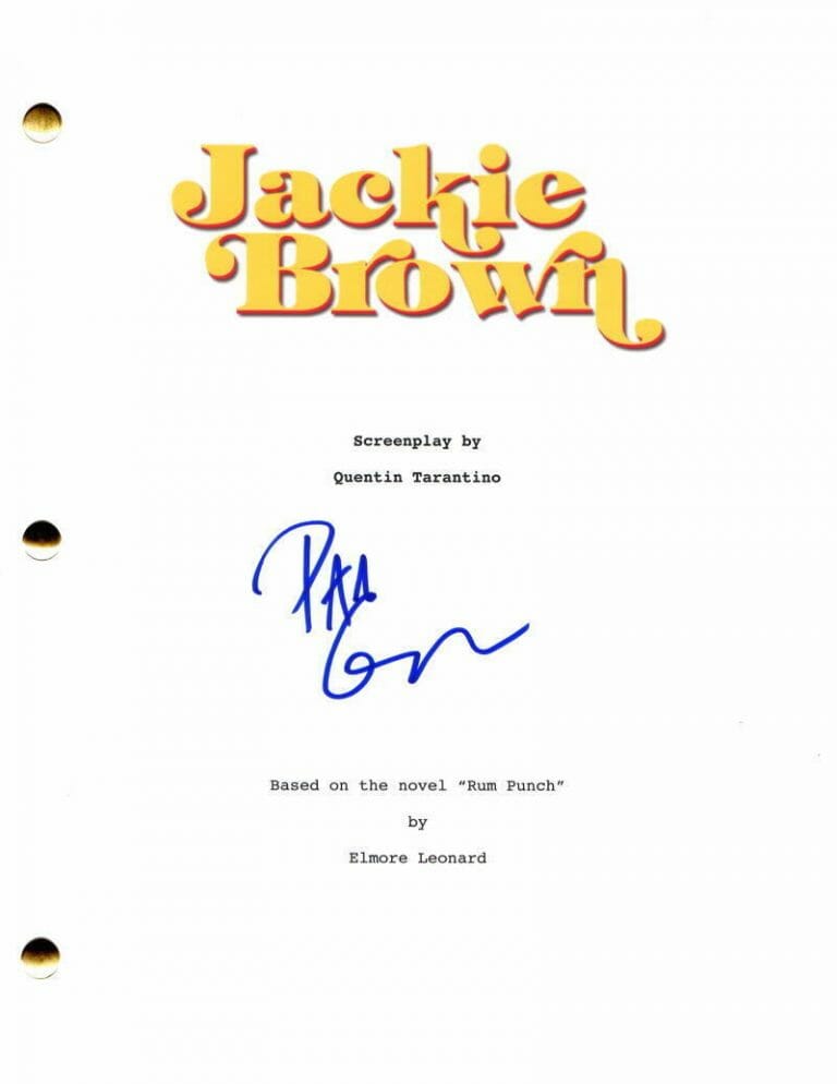 PAM GRIER SIGNED AUTOGRAPH JACKIE BROWN FULL MOVIE SCRIPT – QUENTIN TARANTINO COLLECTIBLE MEMORABILIA