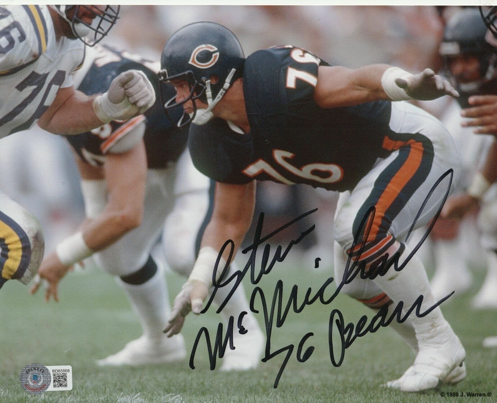 Steve Mcmichael Chicago Bears Signed 8x10 Photo Beckett Bc83302