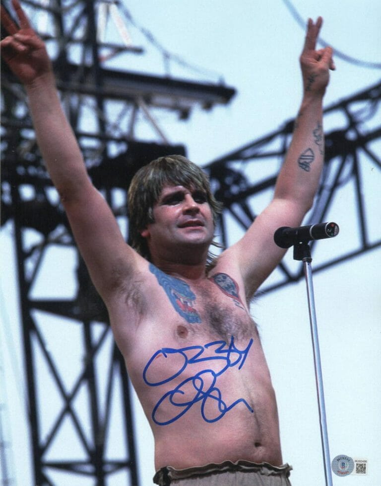 OZZY OSBOURNE SIGNED 11X14 PHOTO BLACK SABBATH AUTOGRAPH BECKETT WITNESS HOLO 10 COLLECTIBLE MEMORABILIA