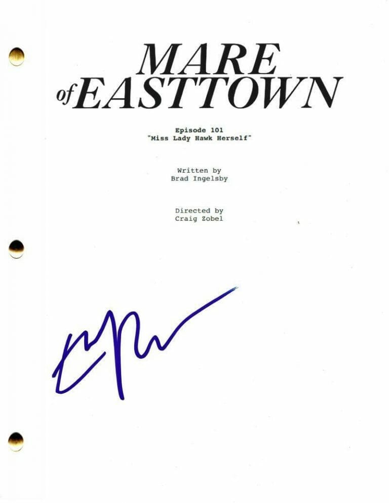 EVAN PETERS MARE OF EASTTOWN SIGNED PILOT SCRIPT AUTHENTIC AUTOGRAPH HOLOGRAM COLLECTIBLE MEMORABILIA