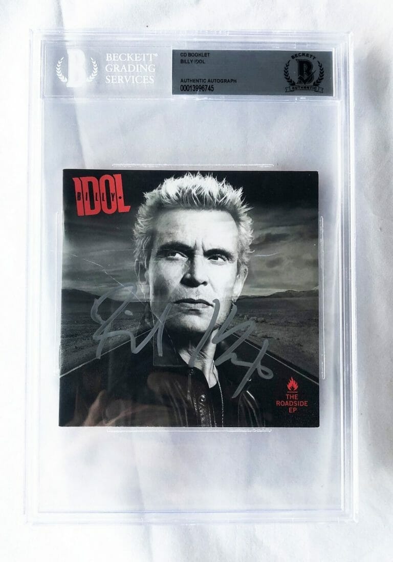 BILLY IDOL SIGNED CD COVER THE ROADSIDE BECKETT BAS 2 COA COLLECTIBLE MEMORABILIA