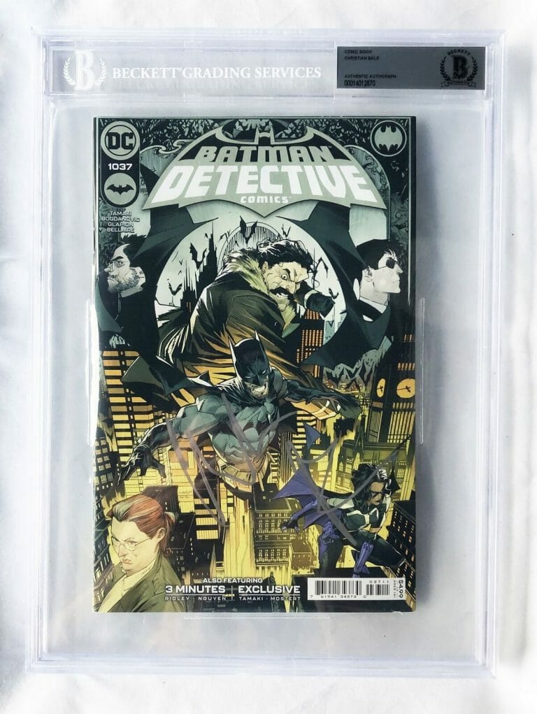 CHRISTIAN BALE SIGNED COMIC BOOK BECKETT BAS DC BATMAN 5 COA COLLECTIBLE MEMORABILIA