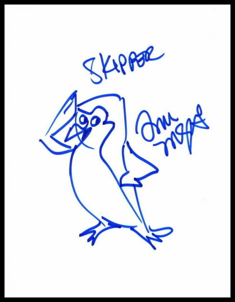 TOM MCGRATH SIGNED AUTOGRAPH 8X11 ORIGINAL ART SKETCH – MADAGASCAR SKIPPER RARE! COLLECTIBLE MEMORABILIA