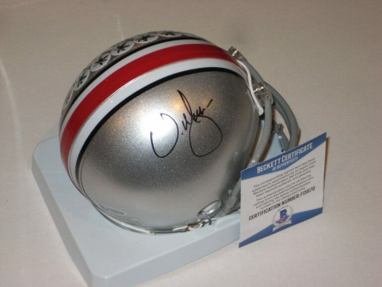 URBAN MEYER SIGNED OHIO ST. (OSU) BUCKEYES MINI-HELMET W/ BECKETT (BAS) COA COLLECTIBLE MEMORABILIA