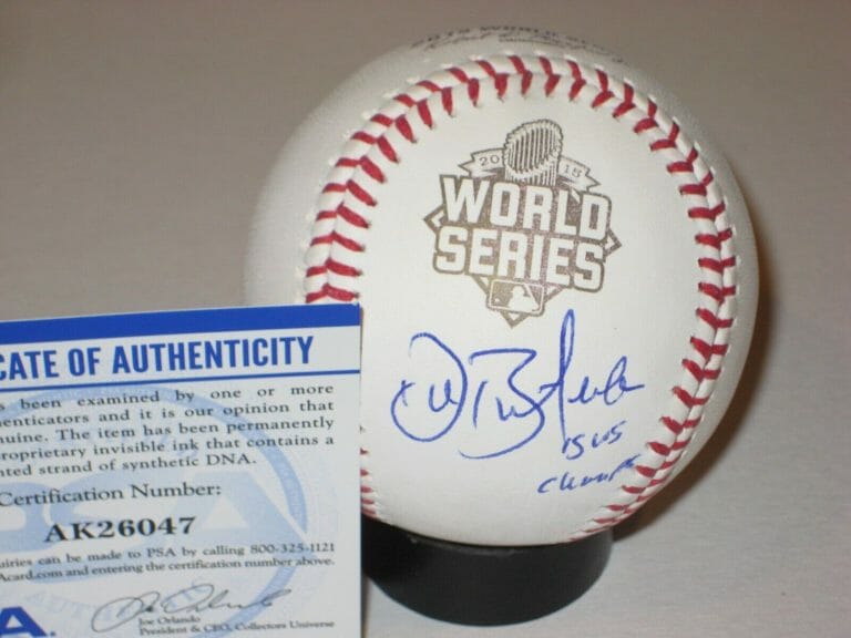 DREW BUTERA (KC) SIGNED OFFICIAL 2015 WORLD SERIES BASEBALL W/ PSA COA COLLECTIBLE MEMORABILIA