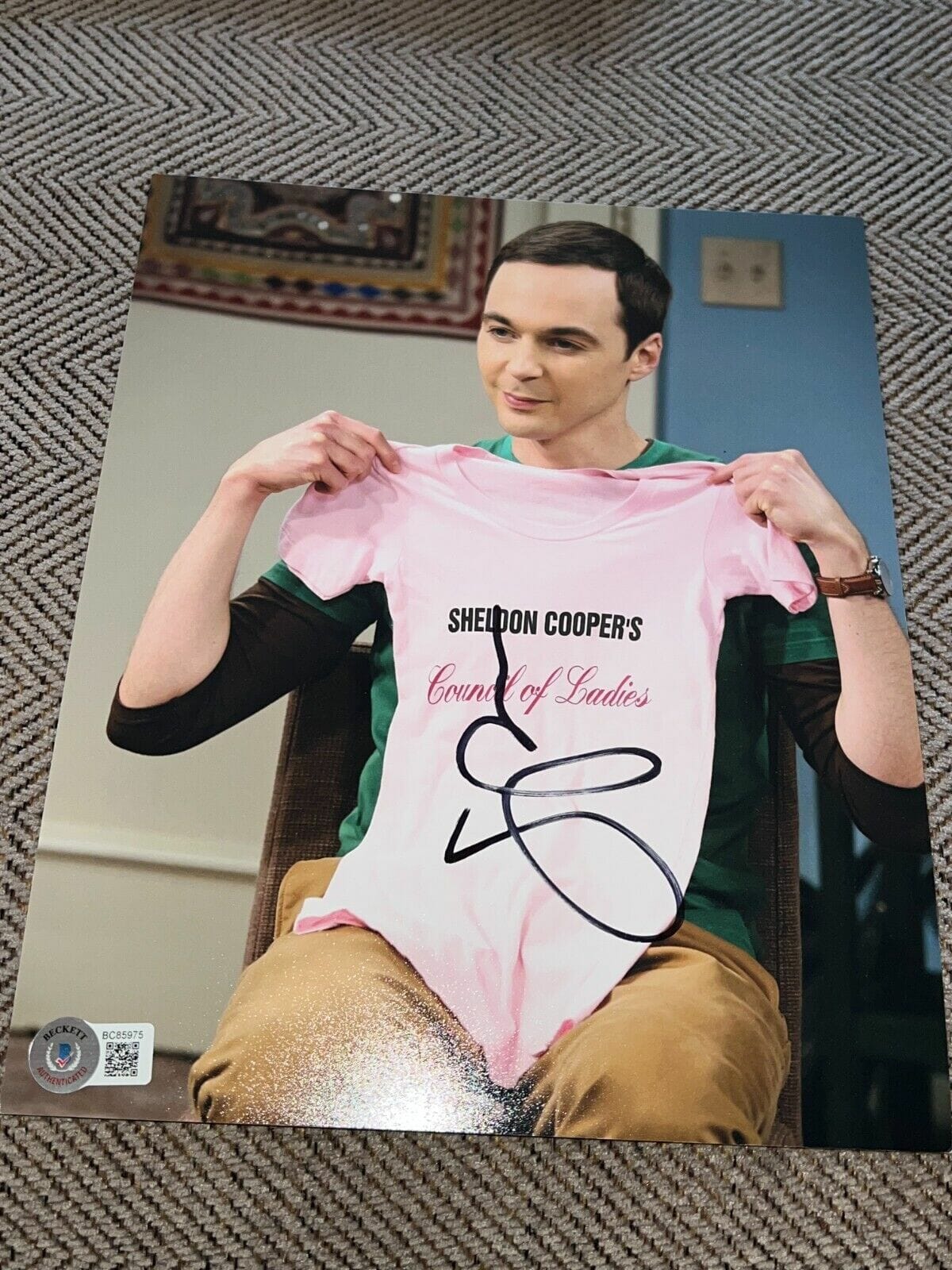 JIM PARSONS SIGNED AUTOGRAPH 8x10 PHOTO BIG BANG THEORY BECKETT BAS