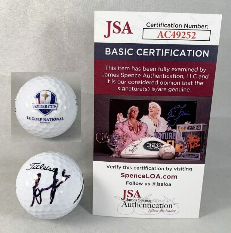 ALEX NOREN SIGNED GOLF BALL 2016 RYDER CUP JSA COA COLLECTIBLE MEMORABILIA