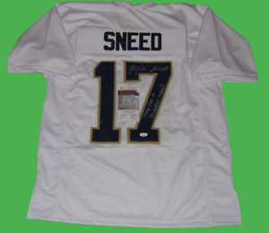 JAYLEN SNEED SIGNED (NOTRE DAME FIGHTING IRISH) PLACT WHITE XL JERSEY JSA CO2 COLLECTIBLE MEMORABILIA