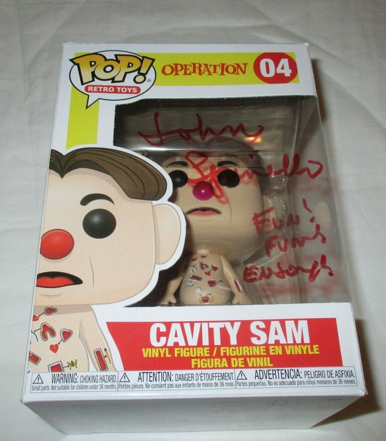 JOHN SPINELLO SIGNED CAVITY SAM OPERATION FUNKO POP JSA COLLECTIBLE MEMORABILIA