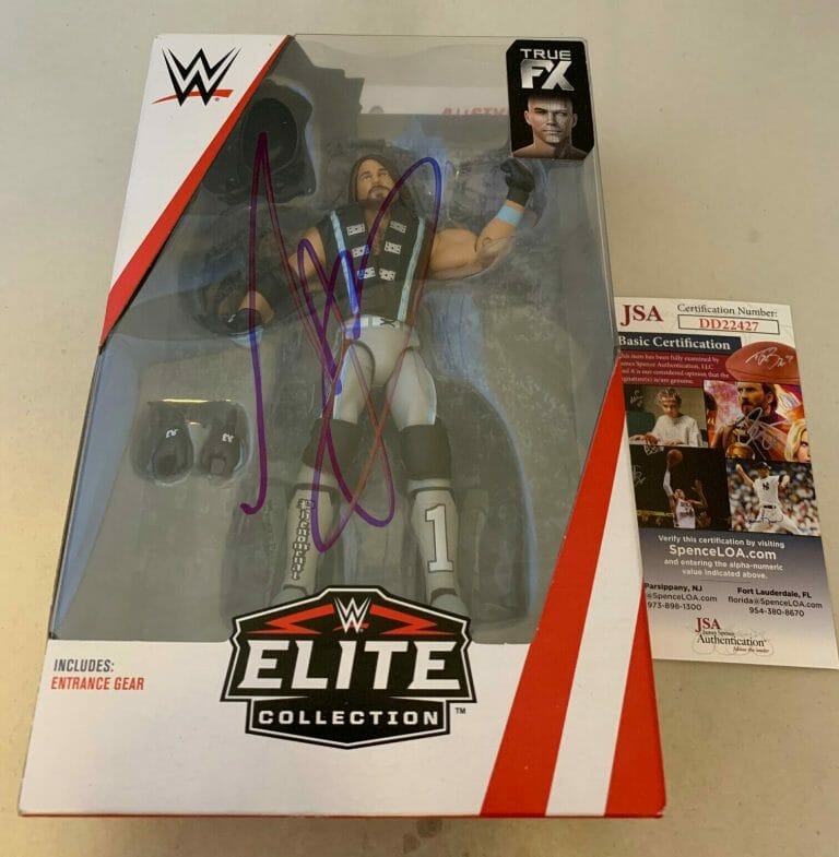 AJ A.J. STYLES SIGNED WWE ELITE TOP PICKS ACTION FIGURE JSA AUTHENTICATED COLLECTIBLE MEMORABILIA