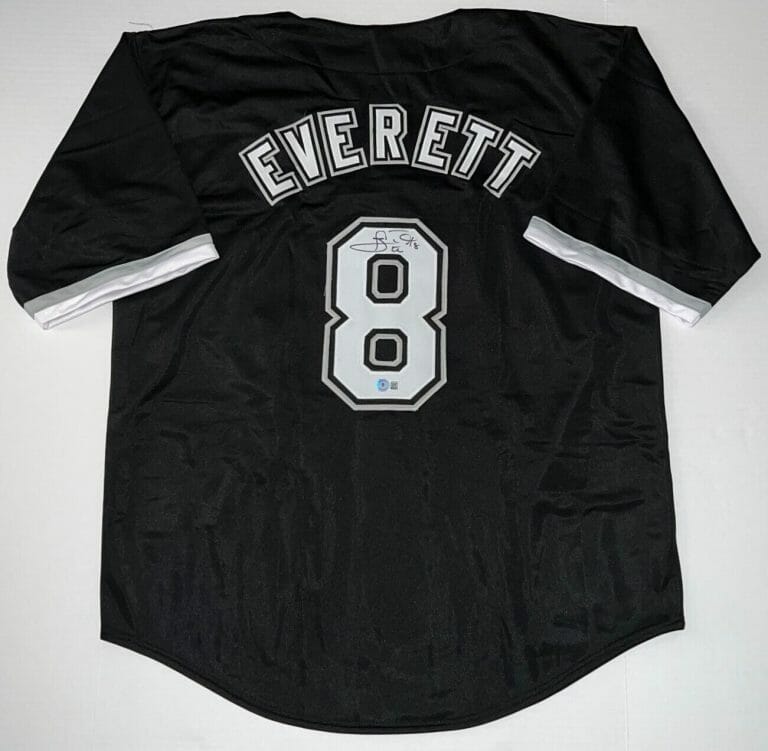 CARL EVERETT CHICAGO WHITE SOX SIGNED JERSEY AUTOGRAPHED BECKETT WITNESSED COLLECTIBLE MEMORABILIA