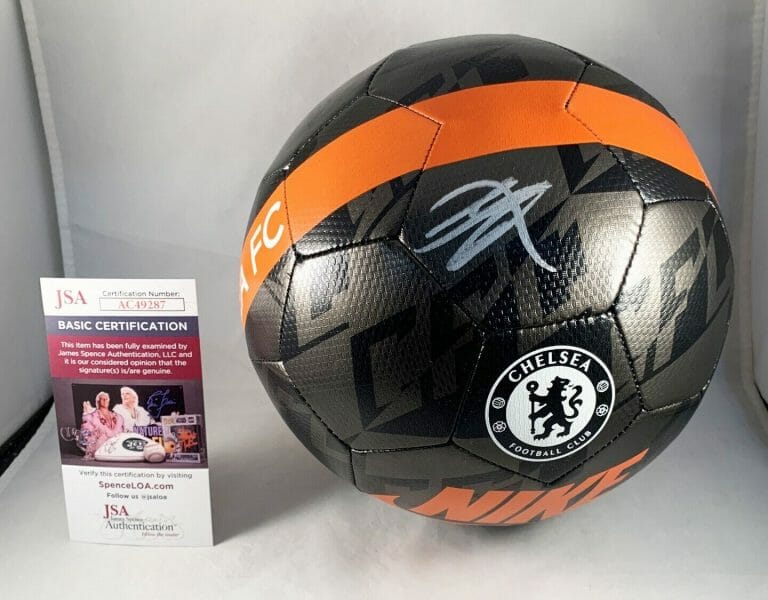 MASON MOUNT SIGNED SOCCER BALL FUTBOL CHELSEA FC JSA 1 COA COLLECTIBLE MEMORABILIA