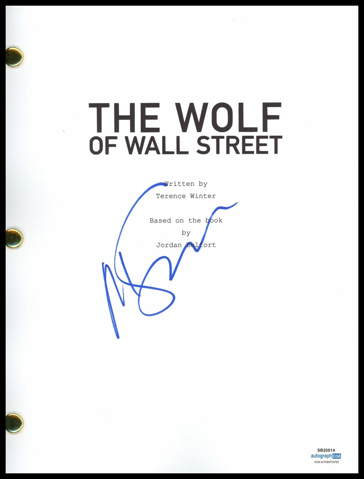 wolf of wall street autograph