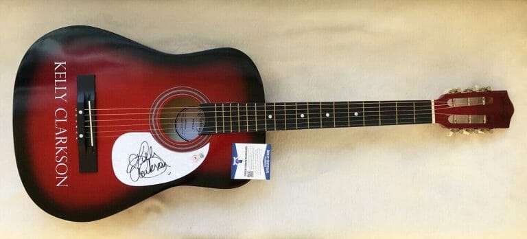 KELLY CLARKSON SIGNED GUITAR JSA COA COLLECTIBLE MEMORABILIA