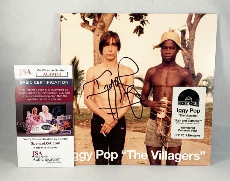 IGGY POP SIGNED VINYL LP ALBUM THE STOOGES THE VILLAGERS JSA COA COLLECTIBLE MEMORABILIA