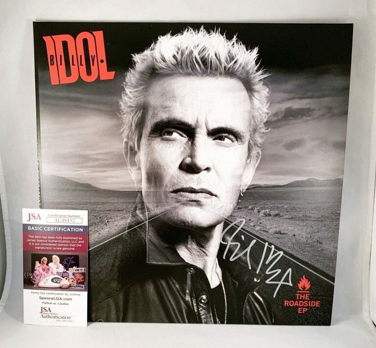 BILLY IDOL SIGNED VINYL LP ALBUM COVER JSA THE ROADSIDE 2 COA COLLECTIBLE MEMORABILIA