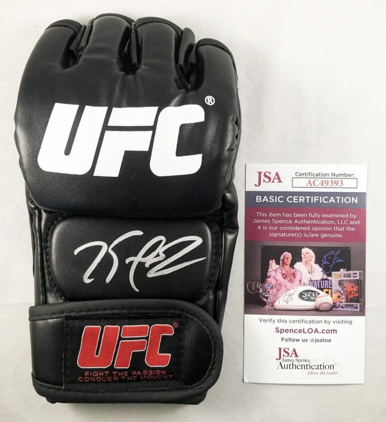 KAMARU USMAN SIGNED UFC MMA GLOVE JSA 3 COA COLLECTIBLE MEMORABILIA