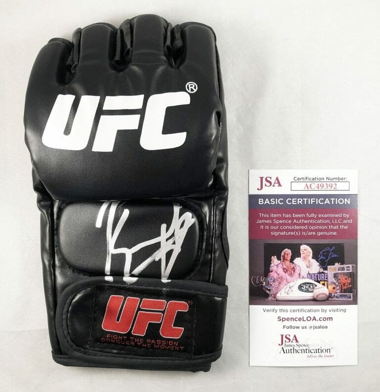 KAMARU USMAN SIGNED UFC MMA GLOVE JSA 2 COA COLLECTIBLE MEMORABILIA