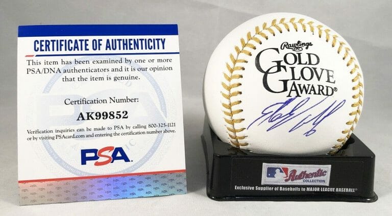NEW YORK METS STARLING MARTE SIGNED GOLD GLOVE BASEBALL PSA/DNA COA COLLECTIBLE MEMORABILIA