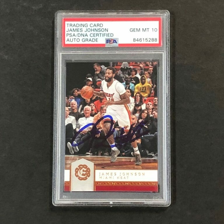 2016-17 PANINI EXCALIBUR #96 JAMES JOHNSON SIGNED CARD AUTO 10 PSA/DNA SLABBED H COLLECTIBLE MEMORABILIA