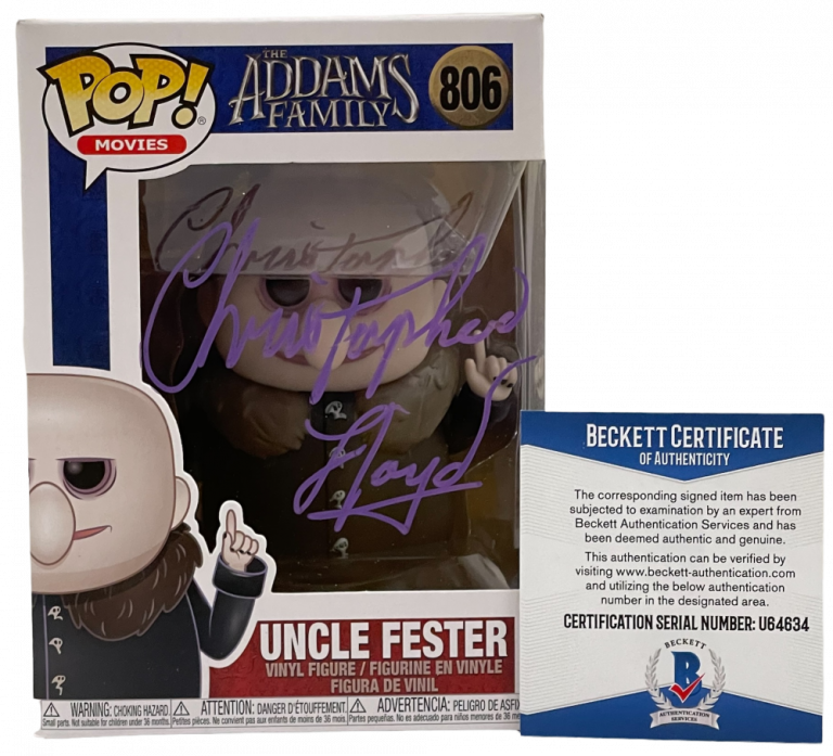 CHRISTOPHER LLOYD SIGNED FUNKO UNCLE FESTER THE ADDAMS FAMILY AUTOGRAPH BECKET 2 COLLECTIBLE MEMORABILIA