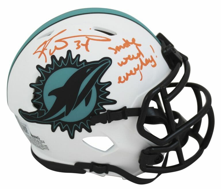 DOLPHINS RICKY WILLIAMS “SWE” SIGNED LUNAR SPEED MINI HELMET BAS WITNESSED COLLECTIBLE MEMORABILIA