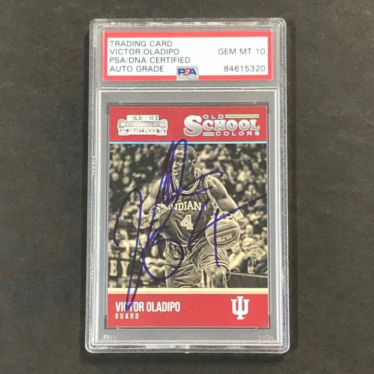 2015-16 CONTENDERS DRAFT PICKS OLD SCHOOL COLORS #31 VICTOR OLADIPO SIGNED CARD COLLECTIBLE MEMORABILIA