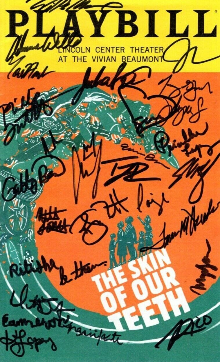 THE SKIN OF OUR TEETH SIGNED CAST PLAYBILL COLLECTIBLE MEMORABILIA