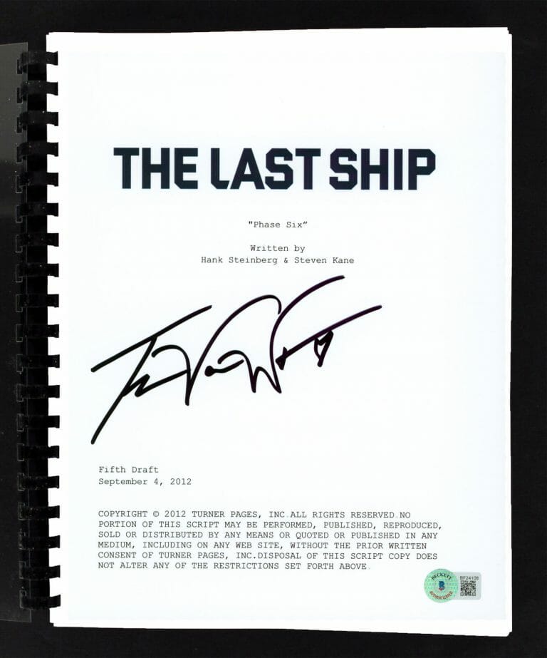 TRAVIS VAN WINKLE AUTHENTIC SIGNED THE LAST SHIP PILOT TV SCRIPT BAS #BF24108 COLLECTIBLE MEMORABILIA