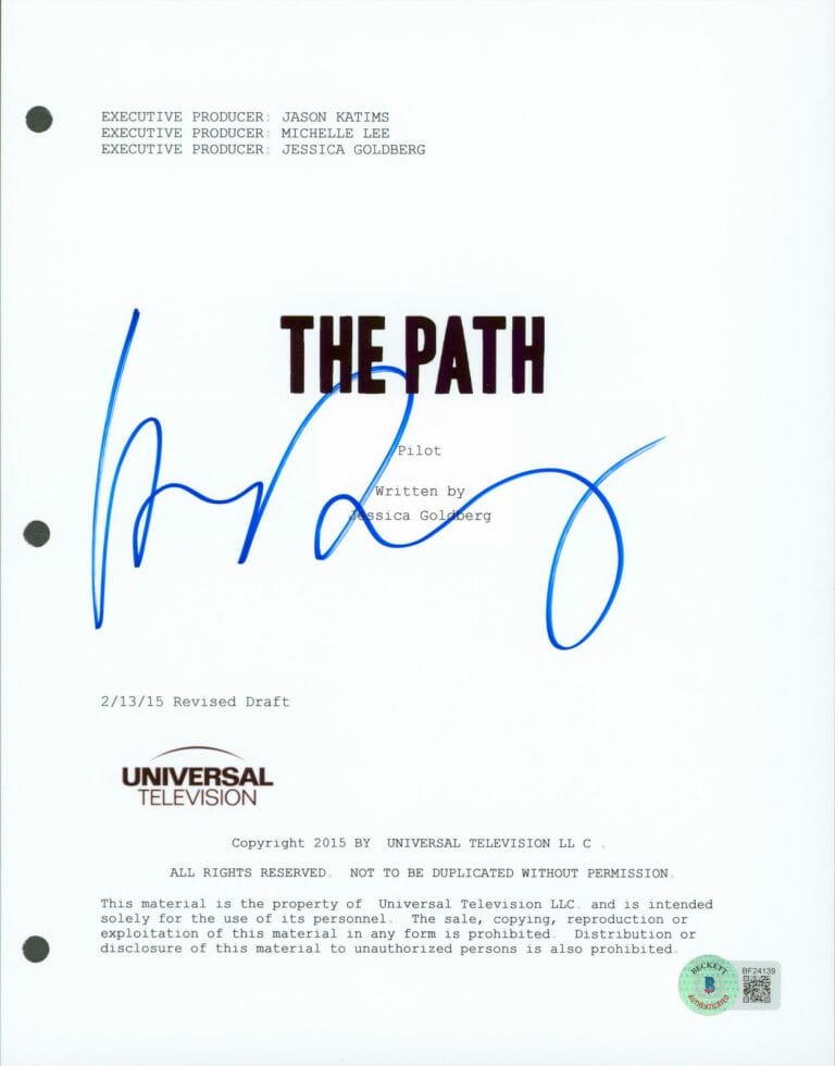 HUGH DANCY THE PATH AUTHENTIC SIGNED 8.5×11 THE PATH SCRIPT COVER BAS #BF24139 COLLECTIBLE MEMORABILIA