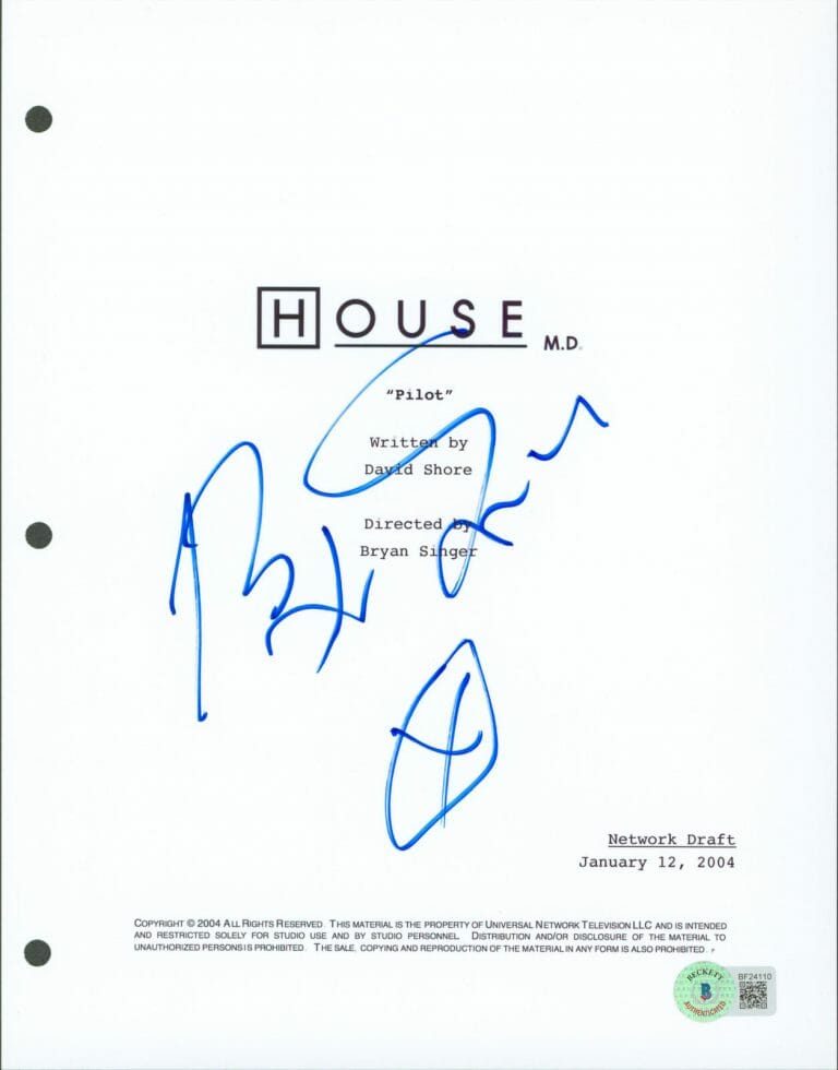 BRYAN SINGER AUTHENTIC SIGNED 8.5×11 HOUSE SCRIPT COVER BAS #BF24110 COLLECTIBLE MEMORABILIA