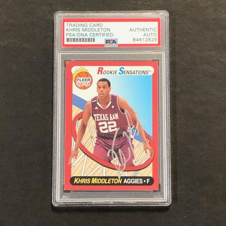 2012-13 FLEER RETRO #65 KHRIS MIDDLETON SIGNED CARD AUTO PSA/DNA SLABBED TEXAS A COLLECTIBLE MEMORABILIA