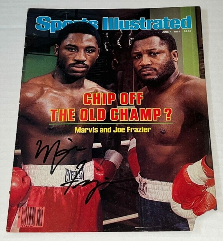 MARVIS FRAZIER SIGNED BOXING MAGAZINE PAGE AUTOGRAPHED COLLECTIBLE MEMORABILIA
