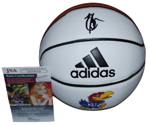 MARIO CHALMERS SIGNED (KANSAS JAYHAWKS) MINI 7″ BASKETBALL JSA COA SS59919 COLLECTIBLE MEMORABILIA