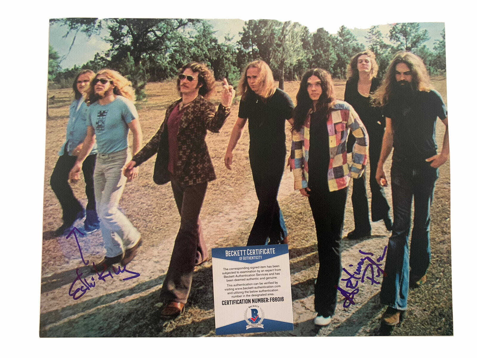 Ed King Artimus Pyle Lynyrd Skynyrd Signed 11x14 Photo BAS Certified